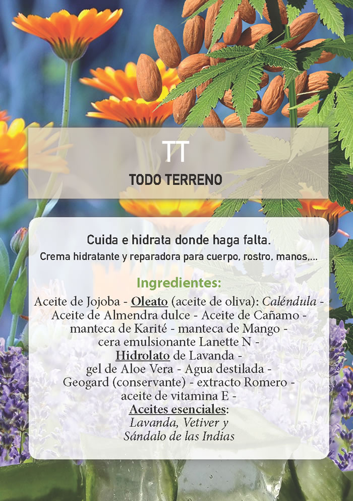 TODO TERRENO Crema hidratante y reparadora para cuerpo, rostro, manos